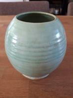 50er jaren turquoise vaas 15 cm hoog, Ophalen of Verzenden, Zo goed als nieuw