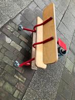 Ouderwets schoolbankje op wielen, Ophalen of Verzenden, Gebruikt