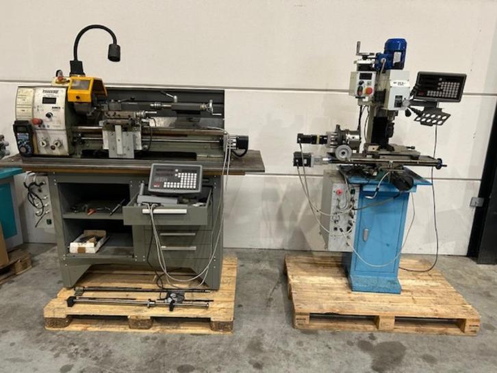 Draaibank Huvema CNC+Boorfrees HBM CNC, Doe-het-zelf en Verbouw, Draaibanken, Gebruikt, Metaaldraaibank, 500 tot 1000 mm, Computergestuurd (Cnc)