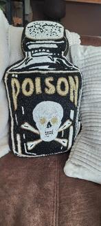 Halloween poison gotic kralen kussen skull bones, Ophalen of Verzenden, Nieuw, Zwart, Vierkant