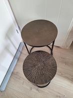 2 Bijzettafeltjes, Ophalen, Minder dan 45 cm, Minder dan 55 cm, Metaal of Aluminium