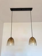 2 rookglas hanglampen compleet met plafondplaat, Ophalen of Verzenden, Zo goed als nieuw, 75 cm of meer