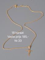 Gouden ketting 18 karaat met kruis, Verzenden, Zo goed als nieuw, Goud, Goud