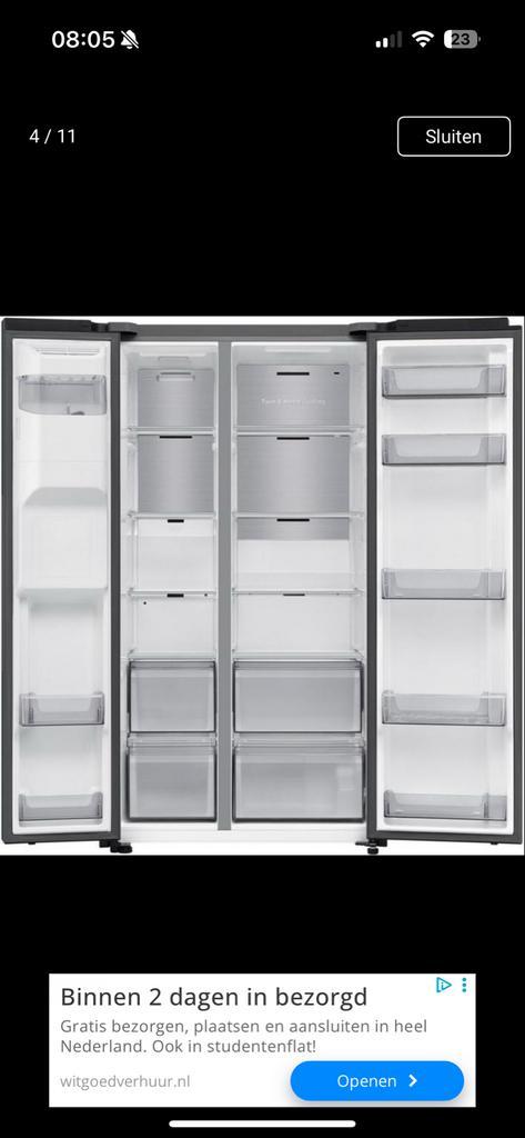 Samsung Amerikaanse Koelkast No Frost - 1.5 jaar jong!, Witgoed en Apparatuur, Koelkasten en IJskasten, Zo goed als nieuw, Met aparte vriezer