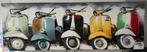 Impasto doek met vespa scooters, Hobby en Vrije tijd, Schilderen, Ophalen, Gebruikt, Doek