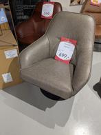 NIEUWE LUXE LEDEREN DRAAIFAUTEUIL TAUPE, Huis en Inrichting, Ophalen, Metaal, MODERN, Nieuw