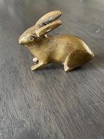 Massief koperen beeldje, konijn, 8 cm lang 6cm hoog, Antiek en Kunst, Ophalen of Verzenden, Koper