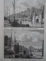 Dubbelgravure Tuinsterpoort en Hoeksterpoort Leeuwarden 1793, Antiek en Kunst, Kunst | Etsen en Gravures, Verzenden