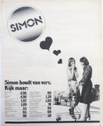 2 vintage advertenties reclames Simon supermarkt 1975-76, Verzamelen, Verzenden, Gebruikt, Overige typen