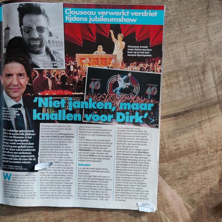Clouseau 40 jaar popmuziek / Dirk v Tilt artikel knipsel, Verzamelen, Tijdschriften, Kranten en Knipsels, Knipsel(s), Nederland