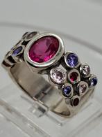 Zilveren ring 925 met roze saffier - maat 53, Ophalen of Verzenden, Kleiner dan 17, Met edelsteen, Dame