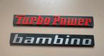 Embleem TURBO POWER en BAMBINO, Ophalen of Verzenden
