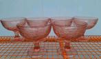 Vintage roze France ijscoupes sorbet glas glazen glaswerk, Ophalen of Verzenden