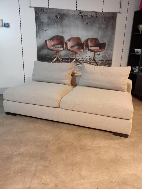 Nieuwe luxe divan plof bank linnen katoen grijs taupe €235, Huis en Inrichting, Banken | Sofa's en Chaises Longues, Nieuw, Tweepersoons