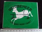 sticker stichting wildbeheer veluwe zorgen voor rust!, Verzenden, Zo goed als nieuw, Bedrijf of Vereniging
