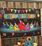 Among us poster happy birthday, Ophalen of Verzenden, Zo goed als nieuw, Versiering, Verjaardag