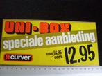 sticker curver uni-box speciale aanbieding logo, Verzenden, Zo goed als nieuw, Merk
