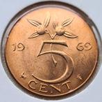 hele mooie 5 cent stuiver 1969 haan FDC RD (2), Postzegels en Munten, Munten | Nederland, Ophalen of Verzenden, Koningin Juliana