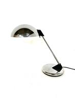 vintage design chrome Italiaanse bureaulamp uit de jaren 70, Ophalen of Verzenden, Gebruikt, Minder dan 50 cm