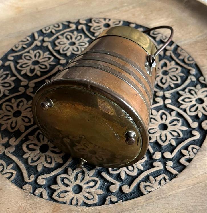 Koperen Doofpot met Messing Accenten, Antiek en Kunst, Antiek | Koper en Brons, Koper, Ophalen of Verzenden