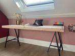 Mooi steigerhouten bureau op ikea Lerberg schragen, Ophalen, Gebruikt, Bureau