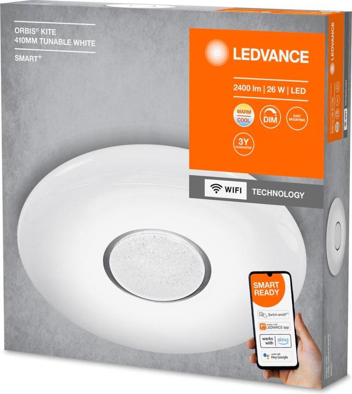 Ledvance orbis kite plafondlamp 40cm 26W 2400lm dimbaar NEW, Huis en Inrichting, Lampen | Plafondlampen, Nieuw, Kunststof, Ophalen of Verzenden