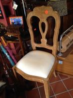 MASSIEF TEAKHOUTEN STOEL stoffen zitting burostoel flamant, Ophalen, Koloniaal, Nieuw, Metaal