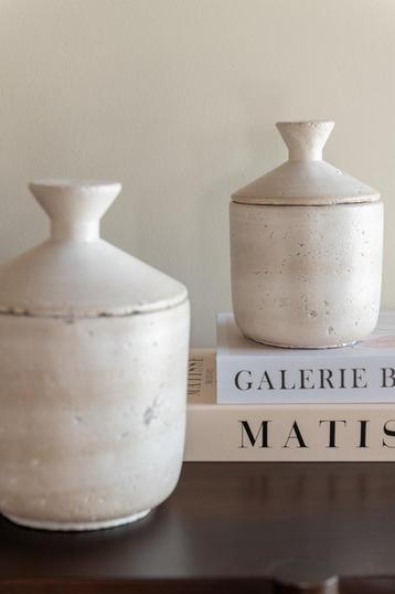 Voorraadpot Decoratief Olina Cement Creme beschikbaar voor biedingen