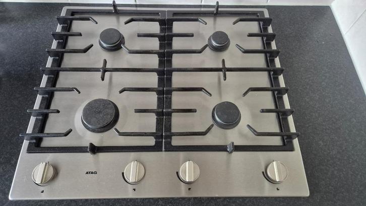 Mooie Atag Gaskookplaat inclusief vele nieuwe accessoires!, Witgoed en Apparatuur, Kookplaten, Gebruikt, Inbouw, Gas, 4 kookzones