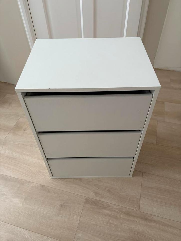 Witte ladekast met 3 laden, Huis en Inrichting, Kasten | Ladekasten, Gebruikt, Minder dan 100 cm, Minder dan 50 cm, 25 tot 50 cm