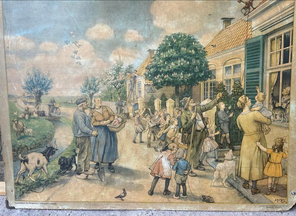 School Vertelplaten - Geschiedenis en Stadgezichten, Antiek en Kunst, Ophalen, Geschiedenis