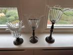 Set van 3 glazen kandelaars, Ophalen, Zo goed als nieuw, Overige kleuren