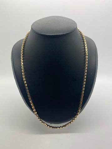 A148 Prachtige zilveren ketting chique goudkleurig beschikbaar voor biedingen