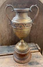 Vintage trofee beker (bokaal) op houten voet, Ophalen of Verzenden