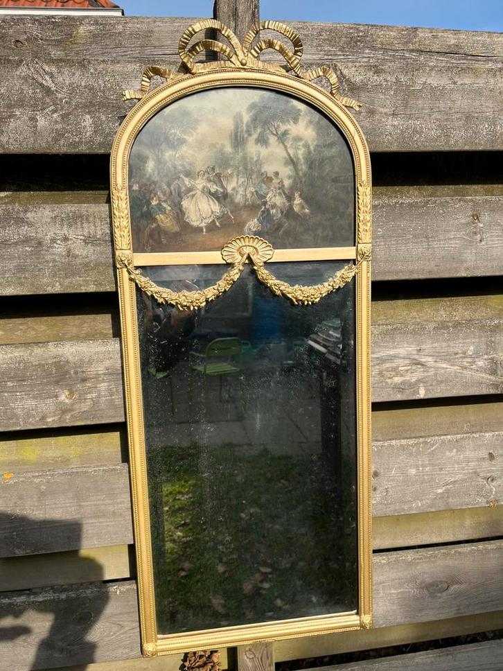 Antieke empire spiegel, Antiek en Kunst, Antiek | Spiegels, Minder dan 50 cm, Minder dan 100 cm, Rechthoekig, Ophalen