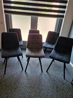 6 eetkamerstoelen 4 zwarte en 2 grijze te koop, Ophalen, Zwart, Zo goed als nieuw, Metaal