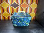 Vintage beautycase - koffertje - blauw groen - retro, Ophalen of Verzenden, Huis en Inrichting