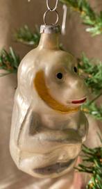 Oud antiek glazen kerstbal decoratie ornament figuur aap, Ophalen of Verzenden, Zo goed als nieuw