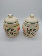 2 leuke stenen potten met deksel, Ophalen of Verzenden