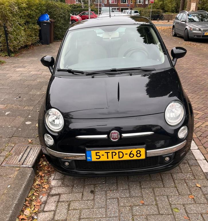 Fiat 500 0.9 80pk Twinair Turbo 2014 Zwart, Auto's, Fiat, Particulier, Benzine, A, Hatchback, Handgeschakeld, Origineel Nederlands