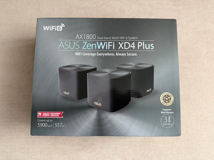 Asus ZenWiFi XD4 Plus (3-pack) WiFi Mesh systeem Zwart, Computers en Software, Accesspoints, Nieuw, Ophalen of Verzenden