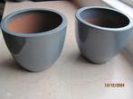 2 x grijsblauwe RONDE schaal BONSAI rond terracotta spikkels, Overige materialen, Gebruikt, Minder dan 30 cm, Minder dan 60 cm