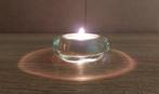 Waxinelicht houder uit glas. Prijs bieden., Minder dan 25 cm, Overige materialen, Ophalen of Verzenden, Kandelaar