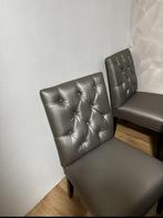 6 Grijze Eetkamerstoelen, Ophalen, Twee, Leer, Zo goed als nieuw