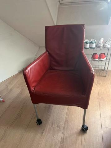 4x Leren stoelen L’Ancora Collection - bordeauxrood beschikbaar voor biedingen