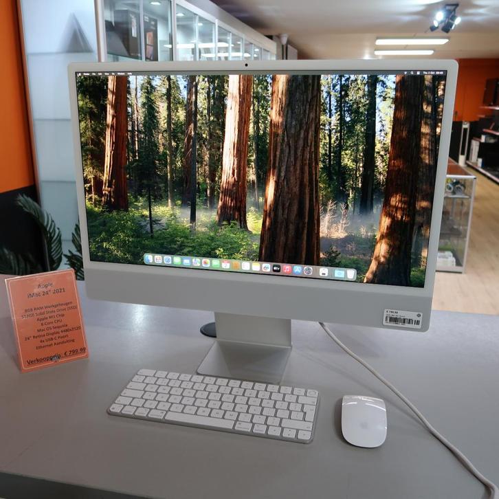 Apple iMac 2021 24-inch M1/8GB/512GB SSD | Goede Staat, Computers en Software, Apple Desktops, Zo goed als nieuw