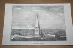 Antieke gravure - Gedenknaald Dokkumer Zijlen - 1841 !!, Ophalen of Verzenden