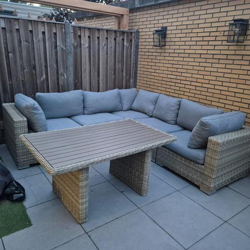 Hele nette loungeset grijs rotan, Tuin en Terras, Tuinsets en Loungesets, Zo goed als nieuw, Ophalen