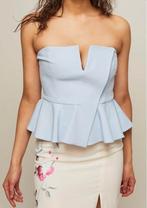 Blue Structured Peplum Bandeau Top (Miss Selfridge), Blauw, Nieuw, Ophalen of Verzenden, Zonder mouw