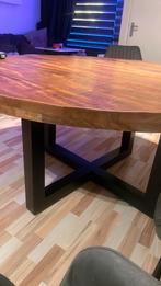 Ronde mango hout eettafel 150 cm, Ophalen, Zo goed als nieuw, Rond, 100 tot 150 cm
